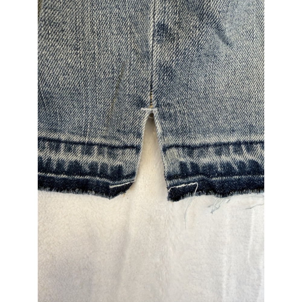 Old Navy Light Wash Denim Stretch Mini Skirt with Released Hem Size 16 - Picture 4 of 9